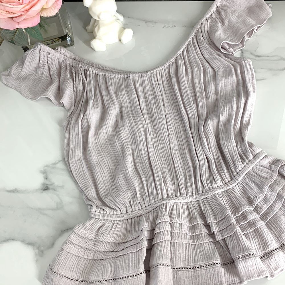 Talula Off the Shoulder Peplum Frill Top 💕